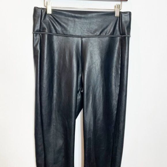 Athleta All Over Gleam Tight Legging Black Vegan Leather Women's Size Medium - Picture 7 of 14